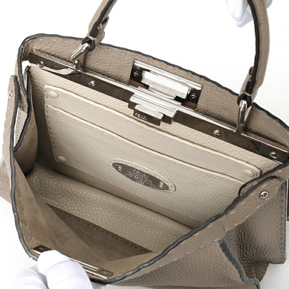 Fendi Peekaboo I See You Medium 8BN321 Selleria Leather Grey (Greige) - Picture 6 of 8